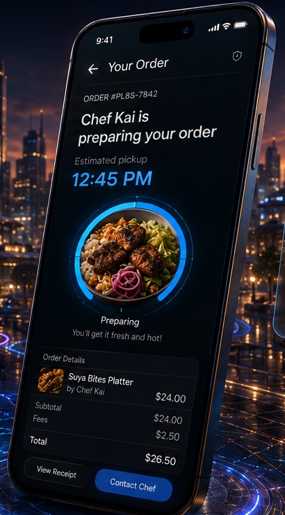 Live order tracking in the PL8S app
